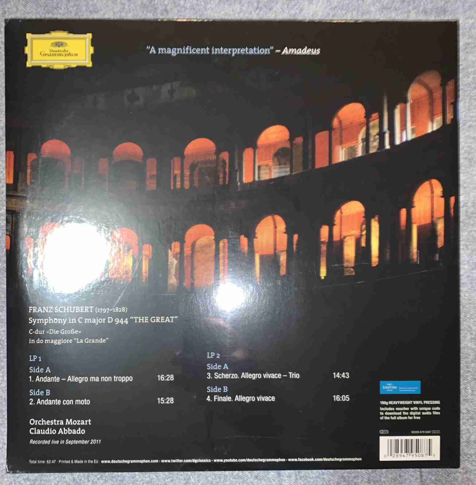 4795087.jpg CLAUDIO ABBADO - Schubert - The Great C Major Symphony . Vinyl Record - Image 1
