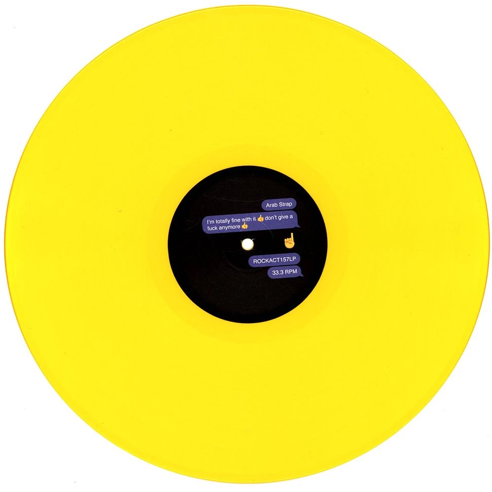 5051083199810.jpg ARAB STRAP - Im Totally Fine With It Dont Give A Fuck Anymore (Emoji Yellow Vinyl) (Indies) Vinyl Record - Image 1