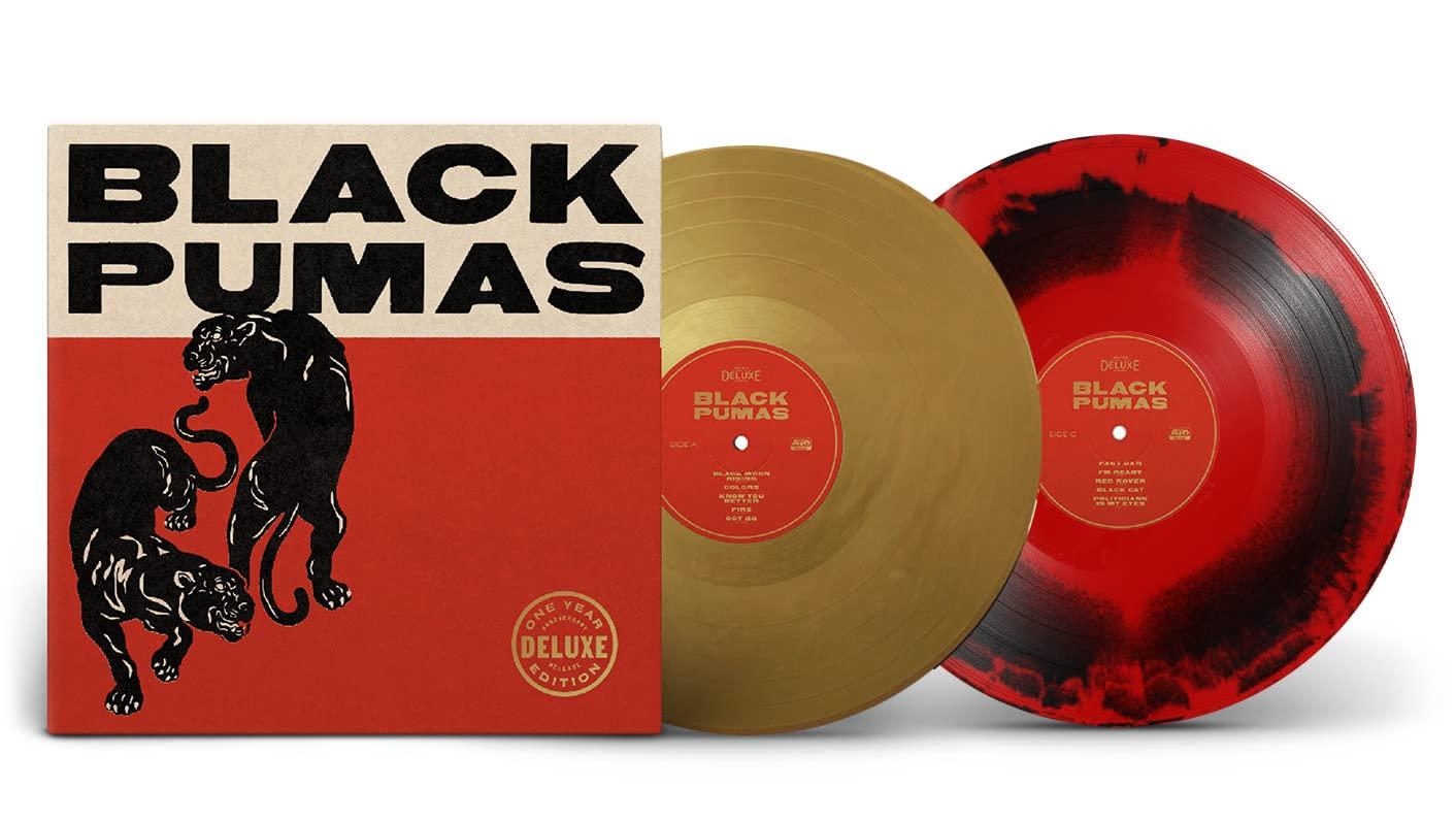 880882452513.jpg BLACK PUMAS - Black Pumas (Deluxe Edition) (Gold/Red/Black Marble Vinyl) Vinyl Record - Image 1