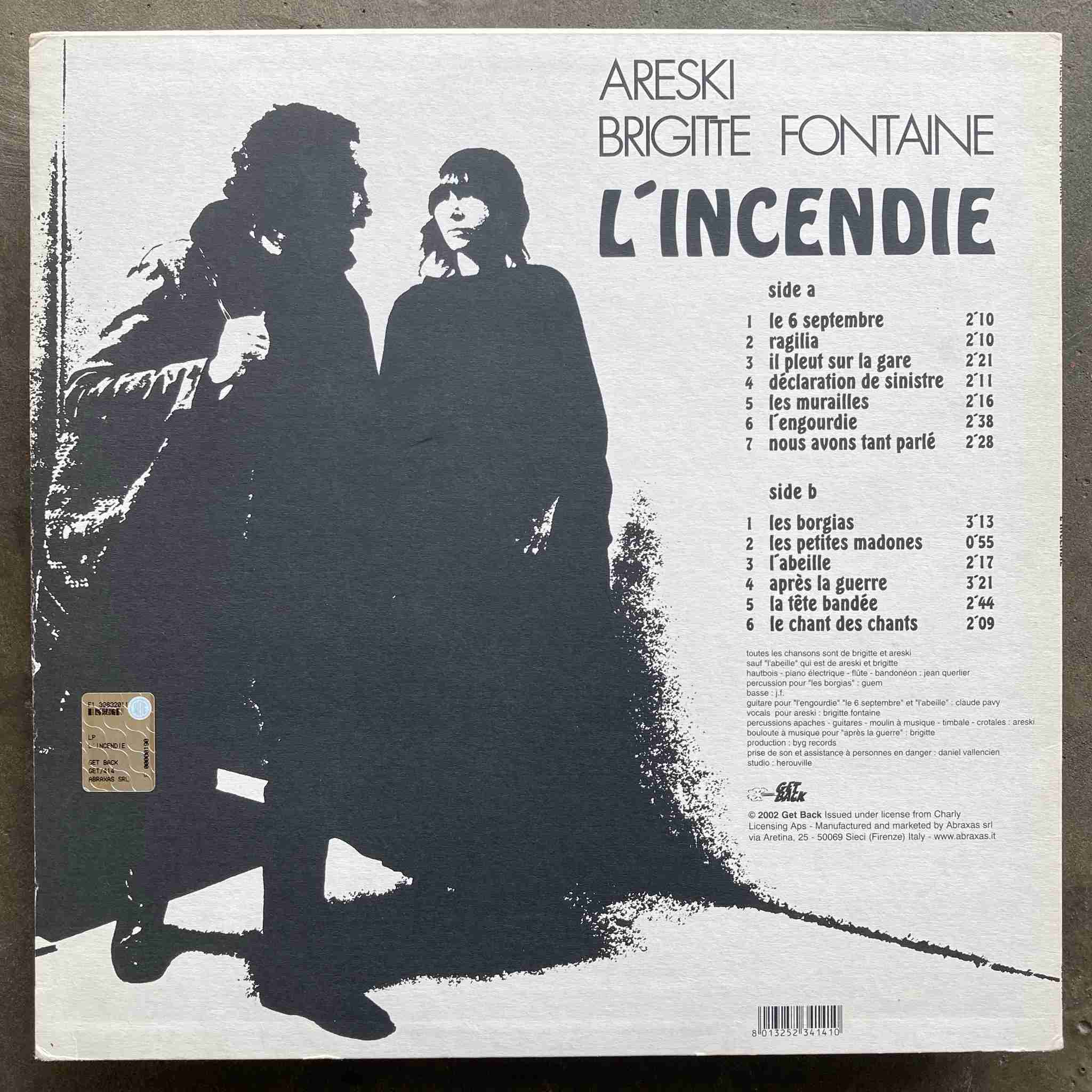 BYG529026.jpg ARESKI & BRIGITTE FONTAINE - Lincendie (White Vinyl) Vinyl Record - Image 1