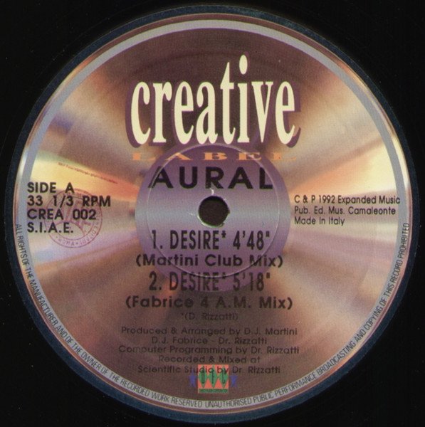 CCR007.jpg AURAL - Desire Vinyl Record - Image 1