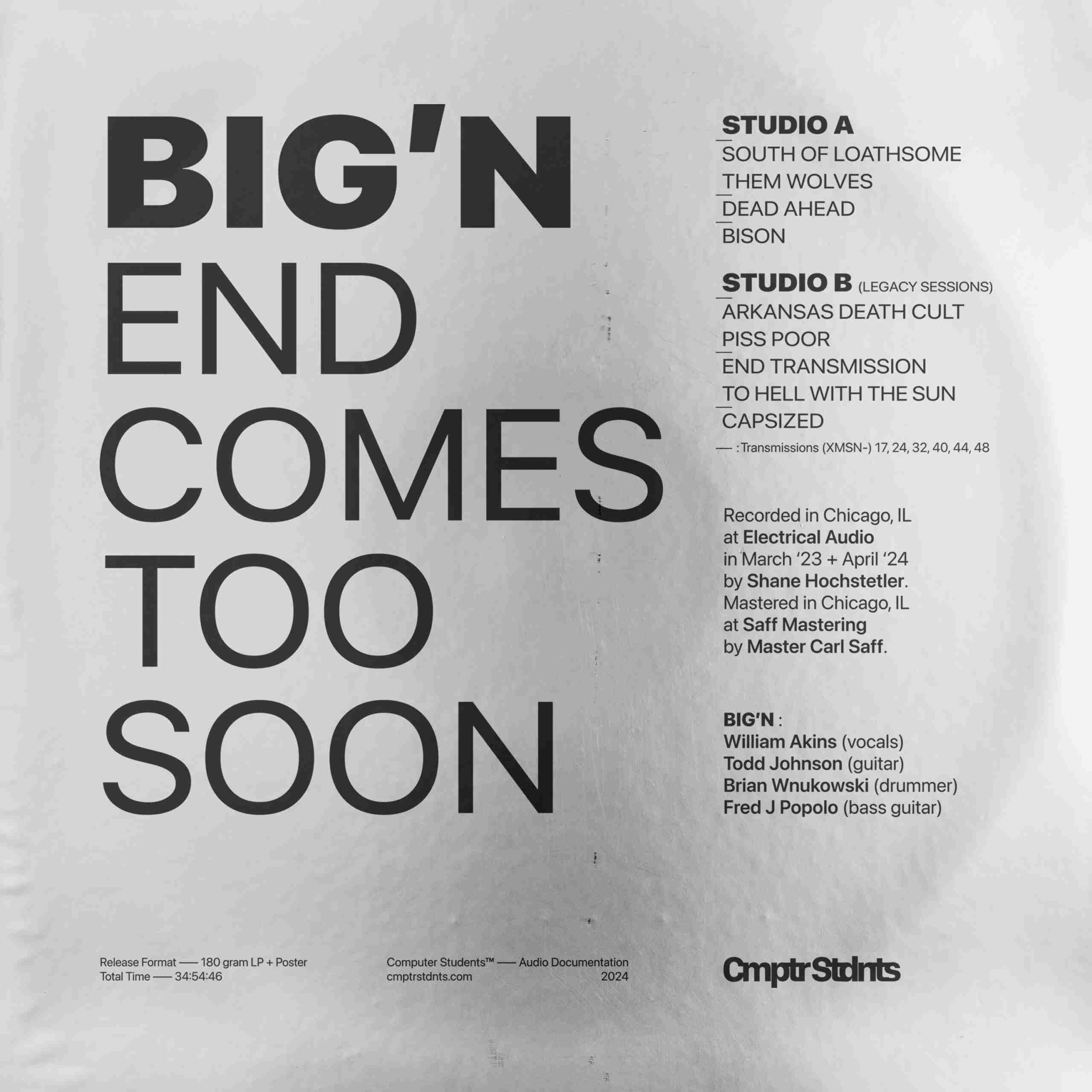 CS010.jpg Big'N - End Comes To Soon Vinyl Record - Image 1