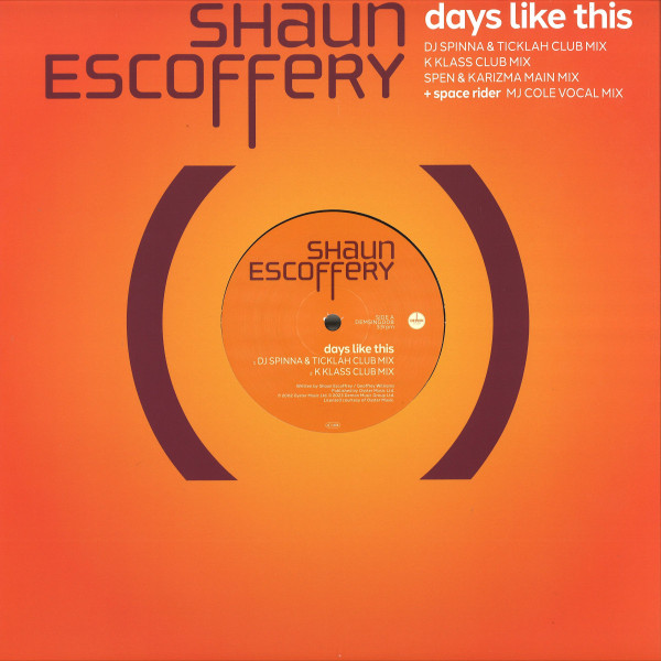 DEMSING008.jpg SHAUN ESCOFFERY - Day Like This - Image 1
