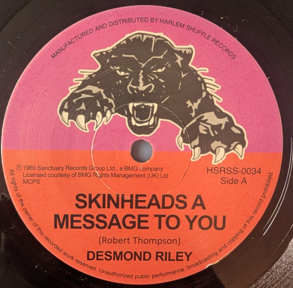 Riley, Desmond - Skinheads A Message To You (7in)