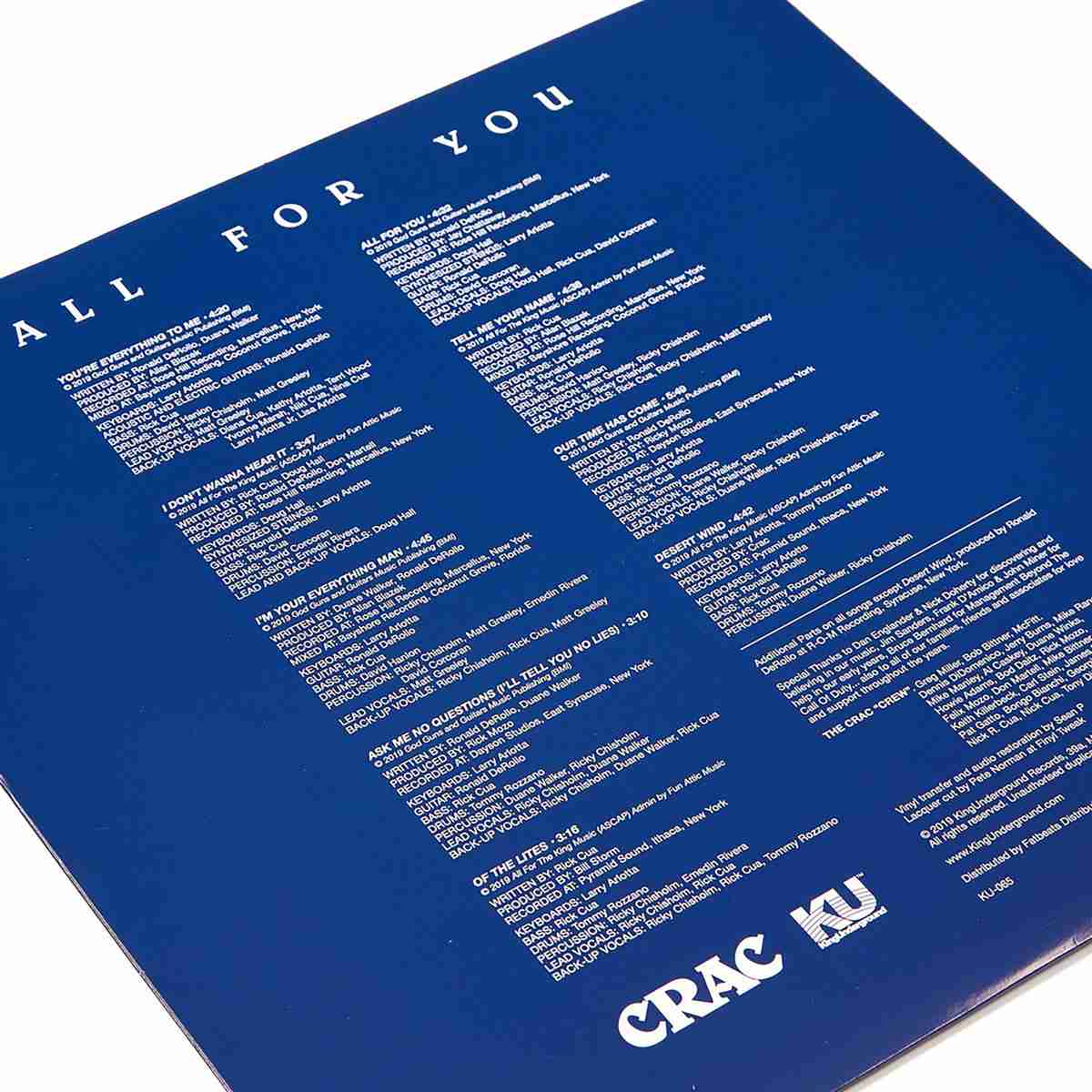 KULP065DX.jpg CRAC - ALL FOR YOU Vinyl Record - Image 1