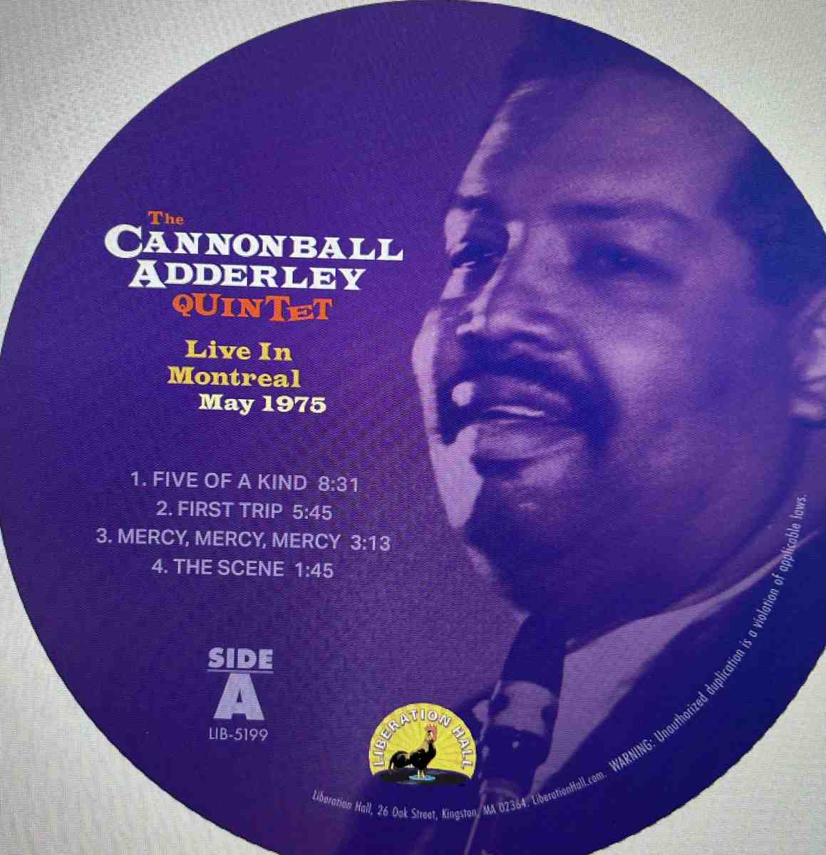 LIB5199.jpg CANNONBALL ADDERLEY QUINTET - LIVE IN MONTREAL MAY 1975 Vinyl Record - Image 1