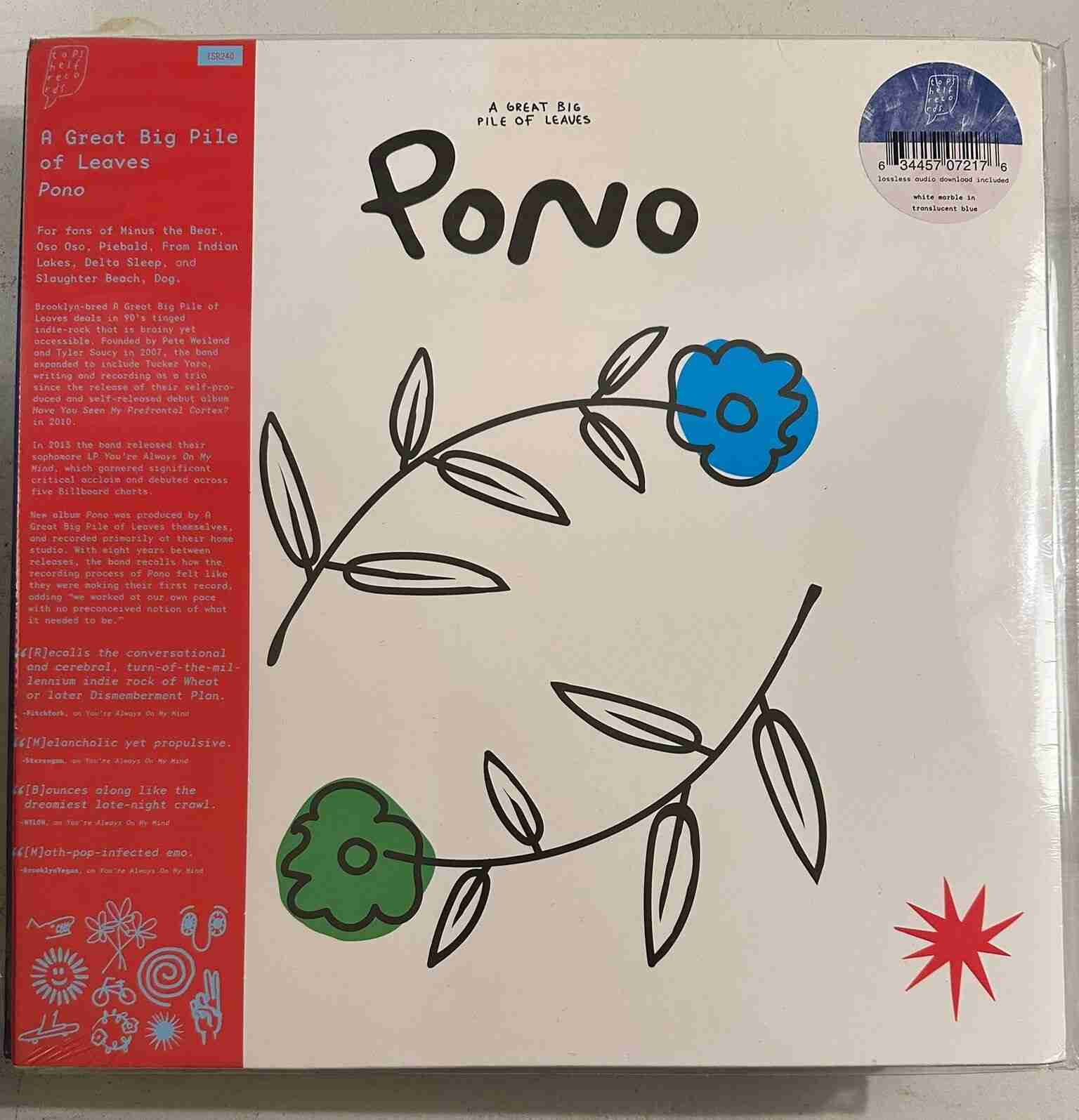 LPTSR240C.jpg A GREAT BIG PILE OF LEAVES - Pono (Blue/White Smoke Vinyl) Vinyl Record - Image 1