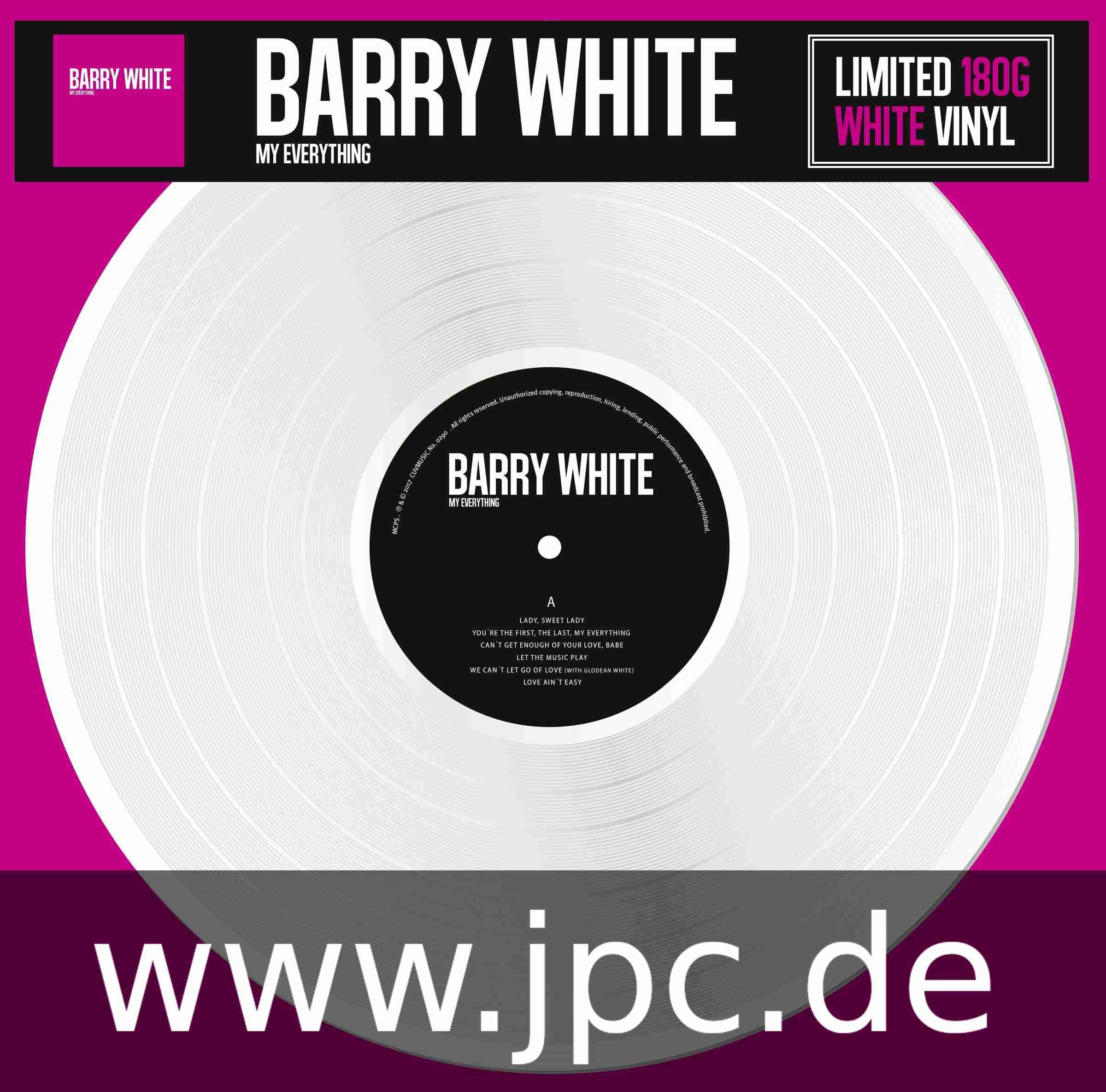 MAGICOFVINYL-0290.jpg BARRY WHITE - My Everything (White Vinyl) Vinyl Record - Image 1