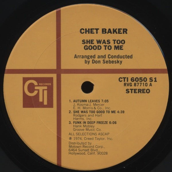 MOVLP634.jpg Chet Baker - She Was Too Good To me (1LP) Vinyl Record - Image 1