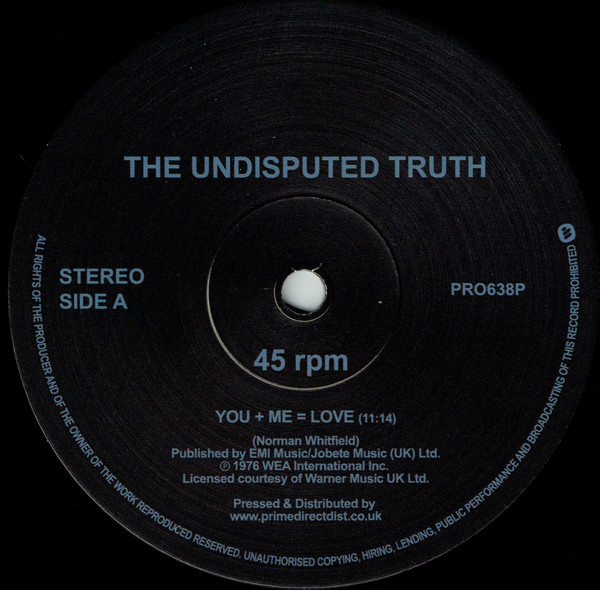 PRO638P.jpg The Undisputed Truth - You + Me = Love / Sandman - Image 1