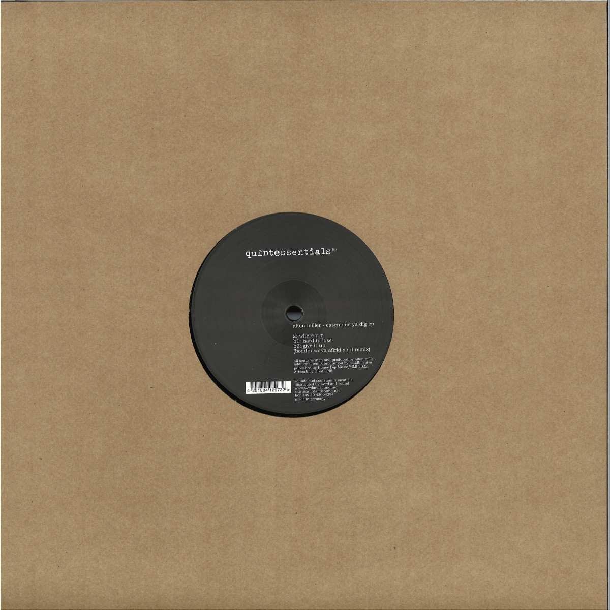 QUINTESSE82.jpg ALTON MILLER - Essentials Ya Dig EP Vinyl Record - Image 1