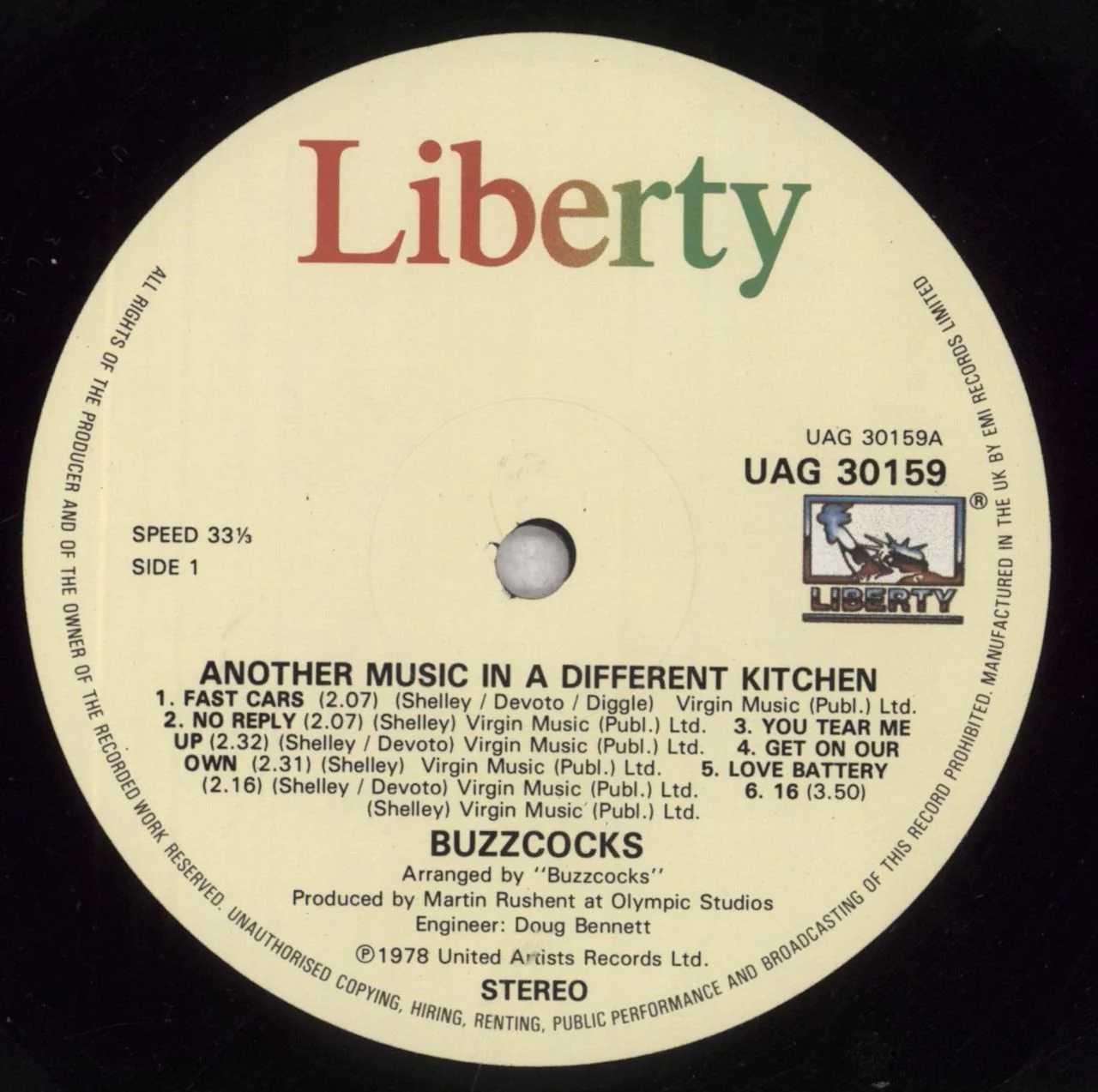 REWIGLP126.jpg BUZZCOCKS - ANOTHER MUSIC IN A DIFFERENT KITCHEN Vinyl Record - Image 1
