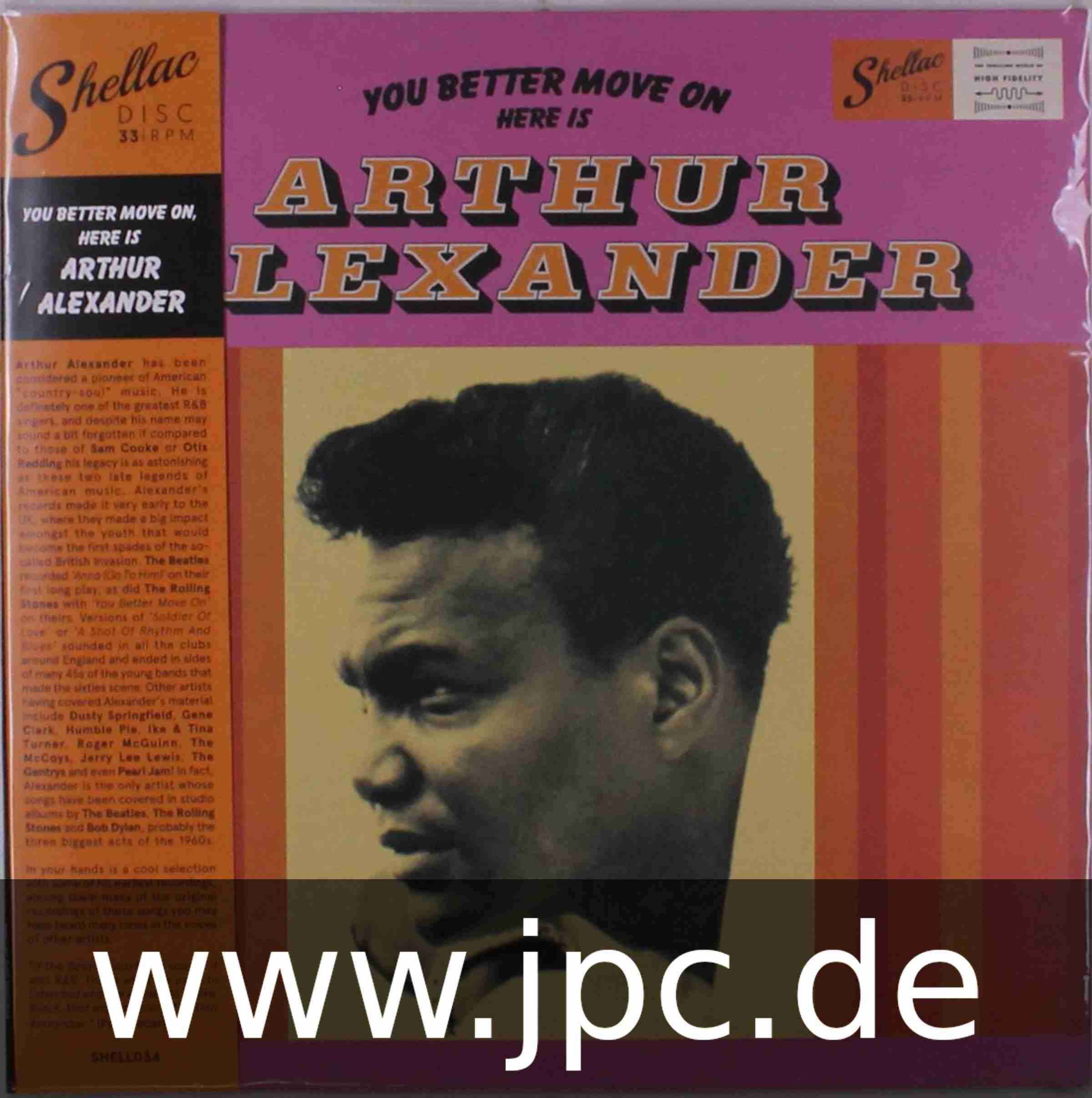 SHELL034.jpg ARTHUR ALEXANDER - You Better Move On / Here Is.... Vinyl Record - Image 1