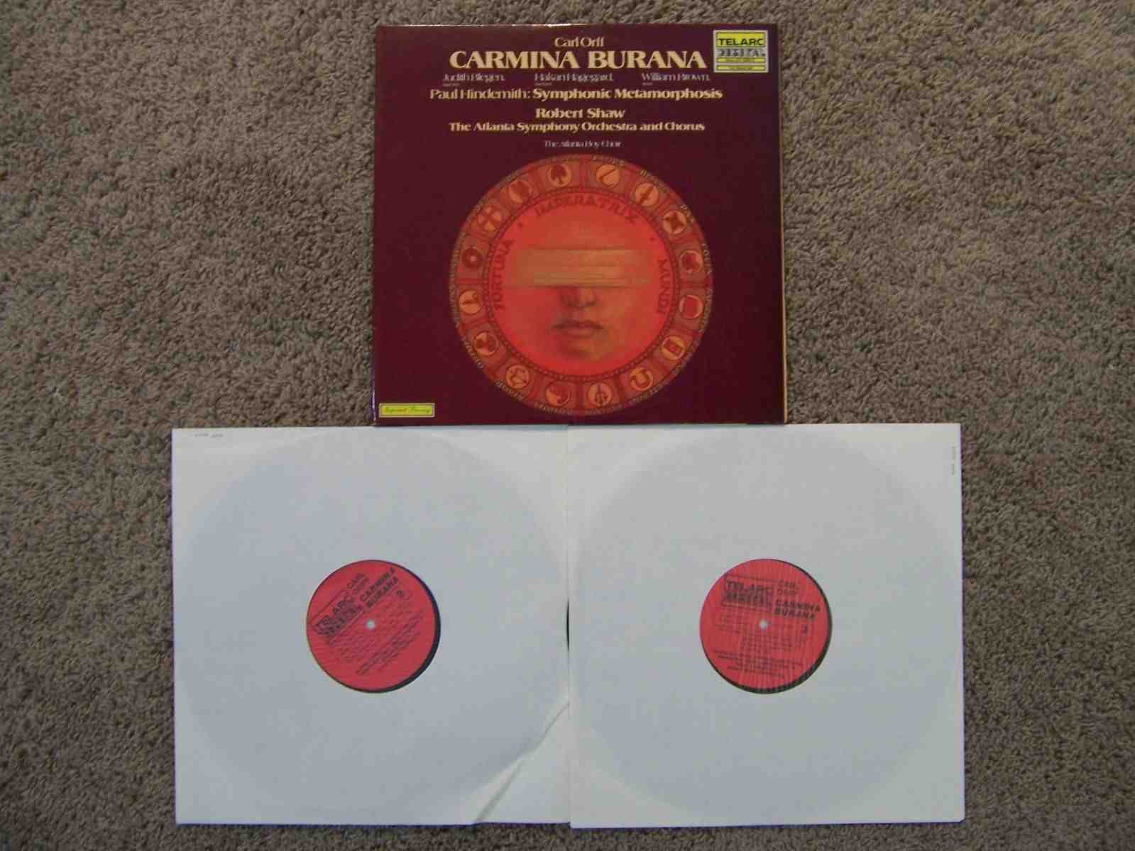TEL00006.jpg ATLANTA SYMP ORCH/SHAW - ORFF CARMINA BURANA Vinyl Record - Image 1