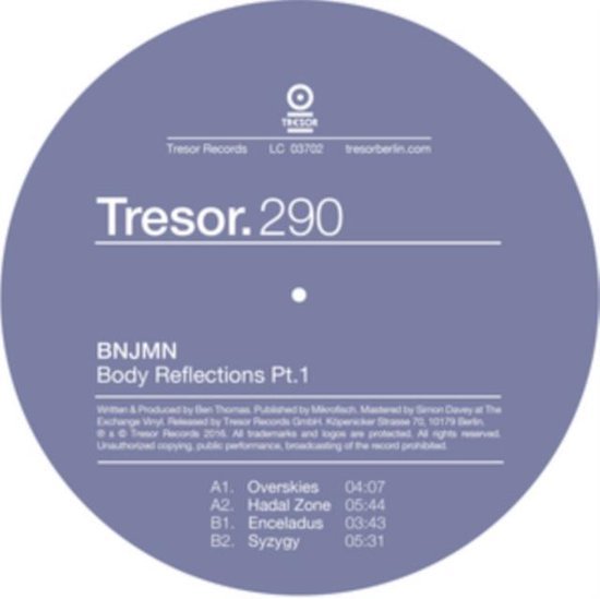 TRESOR290.jpg BNJMN - The Body Between Us Pt. 1 Vinyl Record - Image 1