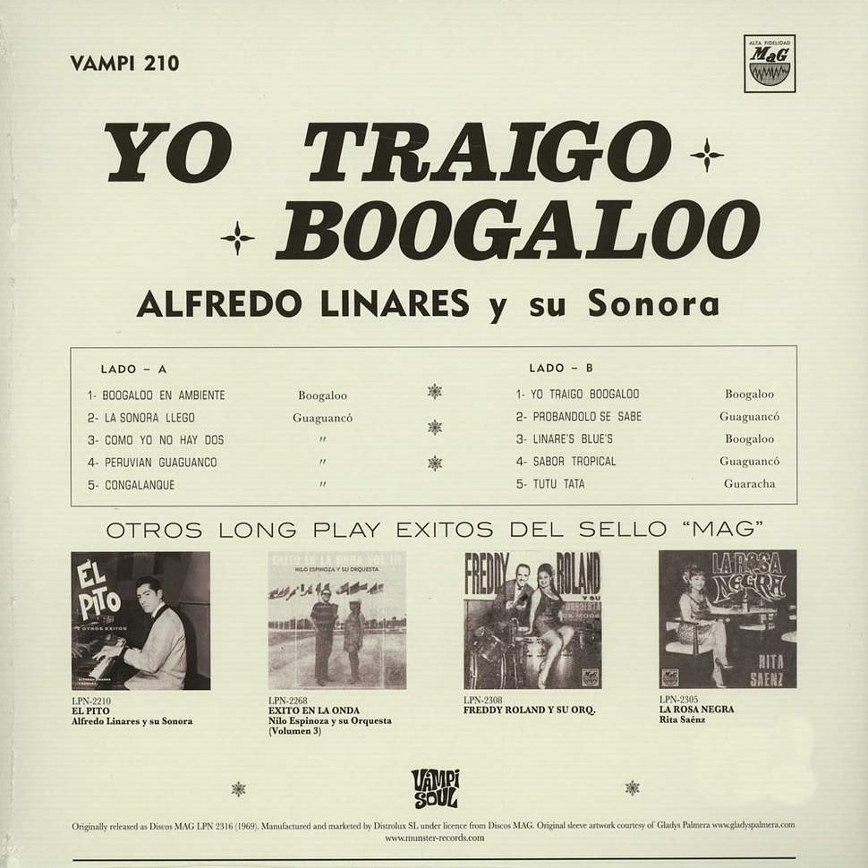 VAMPI210.jpg ALFREDO LINARES Y SU SONORA - YO TRAIGO BOOGALOO Vinyl Record - Image 1