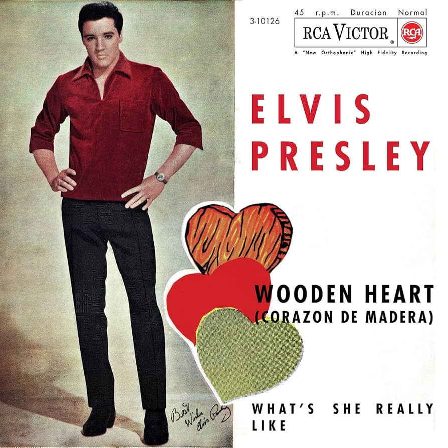 783640.jpg ELVIS PRESLEY - Etranger No. 10 - Wooden Heart (Spain) (Burgundy Vinyl) - Image 1
