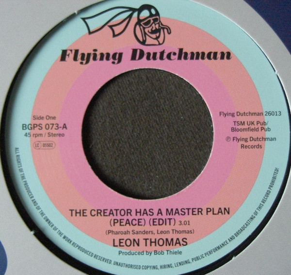 BGPS073.jpg LEON THOMAS / LOUIS ARMSTRONG & LEON THOMAS - The Creator Has A Master Plan (Peace) (Edit) / The Creator Has A Master Plan (Peace) - Image 1