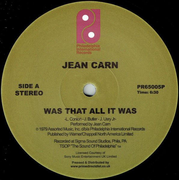 PR65005P.jpg Jean Carn - Was That All It Was / Don't Let It Go to Your Head - Image 1