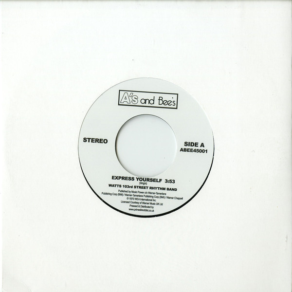 ABEE45001X.jpg Watts 103rd St Rhythm Band / The Meters - Express Yourself / Just Kissed My Baby - Image 1