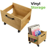 12" Vinyl Records Storage Crate with Wheels